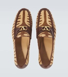 Valentino Garavani VLogo zebra-print calf hair loafers