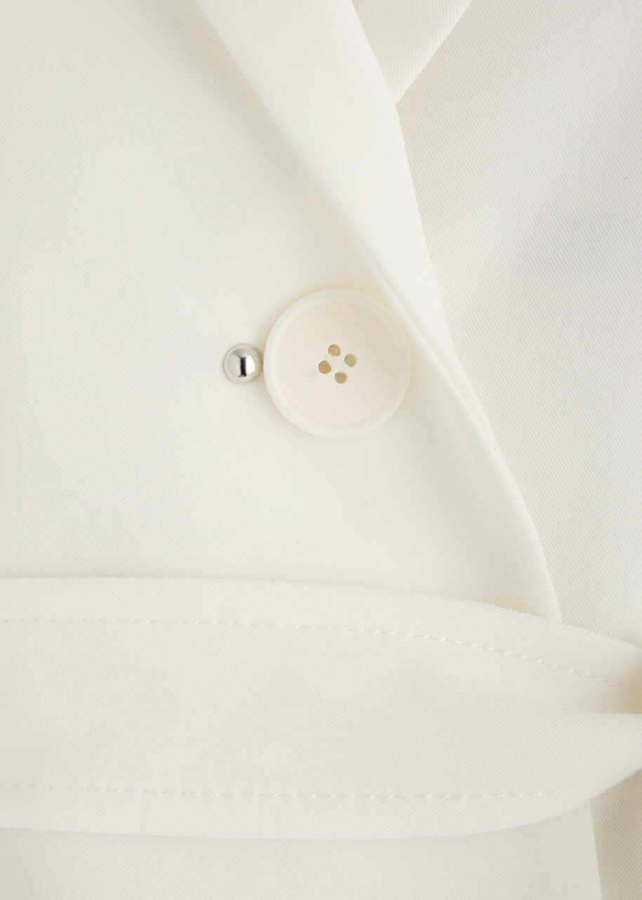 High Obedient Belted Jersey Blazer Cream