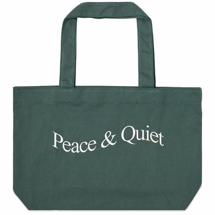 Photo: Museum of Peace and Quiet Men's Wordmark Tote Bag in Forest 
