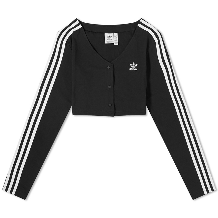 Photo: Adidas Women's Long Sleeve Button Up Top in Black