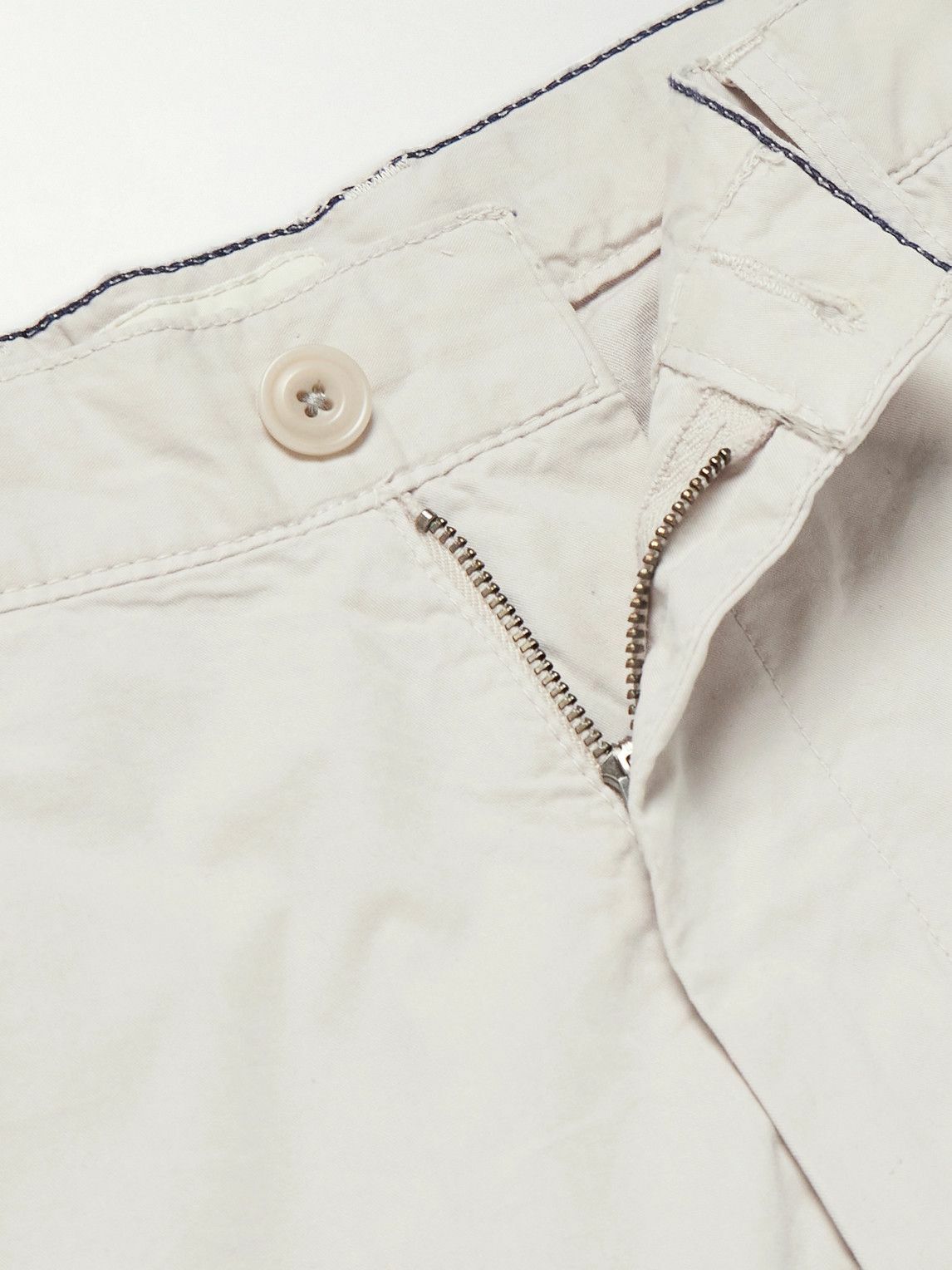 Hartford - Tyron Straight-Leg Cotton-Twill Trousers - Neutrals