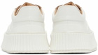 Jil Sander White Leather Platform Low-Top Sneakers