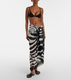 Balmain Zebra-print silk beach cover-up