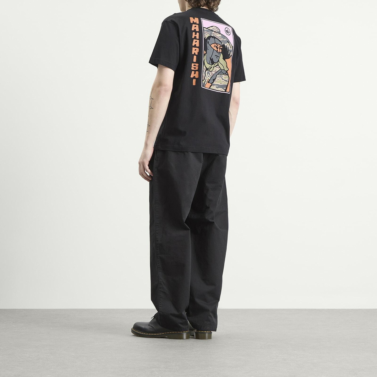 Maharishi Men's Japanese Menko Card T-Shirt in Black