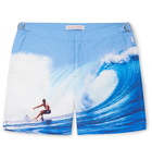 Orlebar Brown - Bulldog Mid-Length Printed Swim Shorts - Light blue