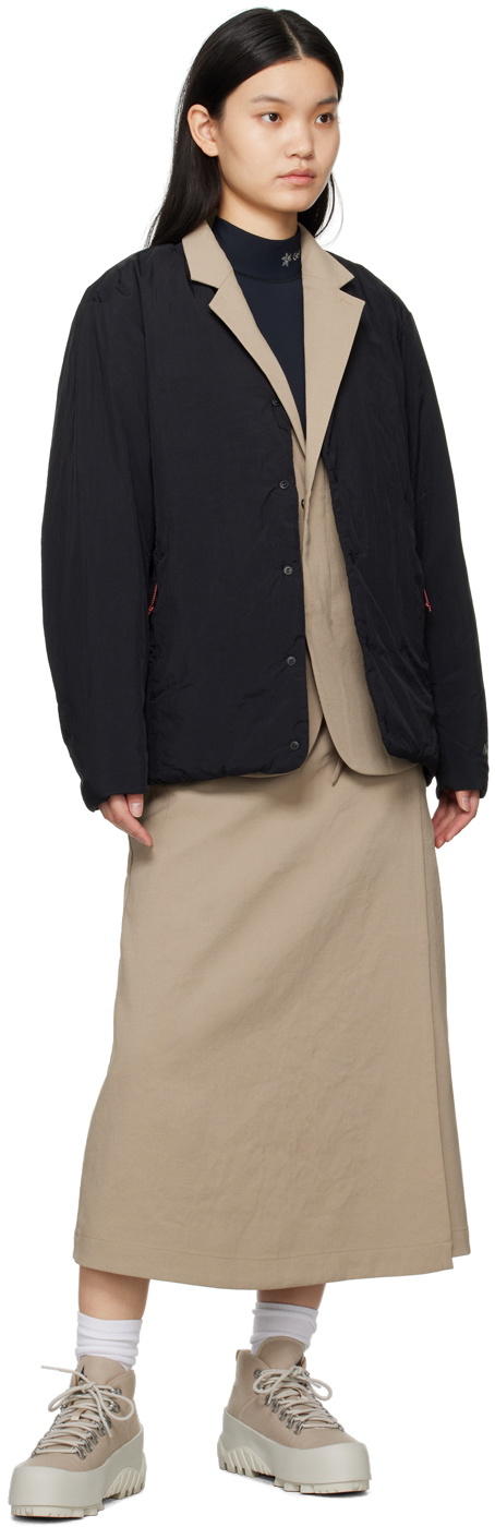 NANGA Black No Collar Down Cardigan
