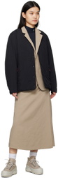 NANGA Black No Collar Down Cardigan