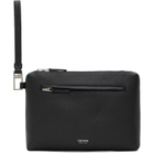 TOM FORD Black Grain Leather Wristlet Pouch