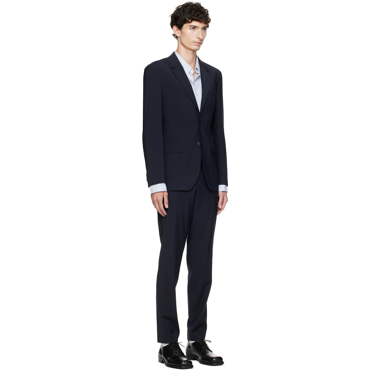 BOSS Navy Two-Piece Slim-Fit Stretch Virgin Wool Suit