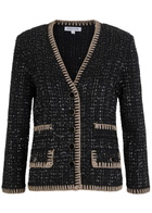 Veronica Beard Cerani Sequin-embellished Knit Jacket Black