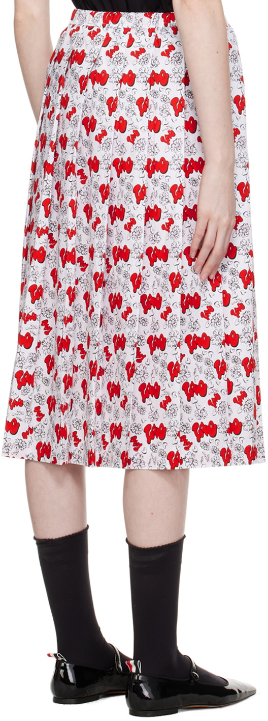 tao White Pleated Midi Skirt
