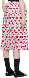 tao White Pleated Midi Skirt