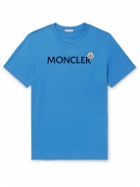 Moncler - Slim-Fit Logo-Flocked Cotton-Jersey T-Shirt - Blue