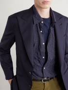 Officine Générale - Benoit Checked Cotton-Blend Voile Shirt - Blue