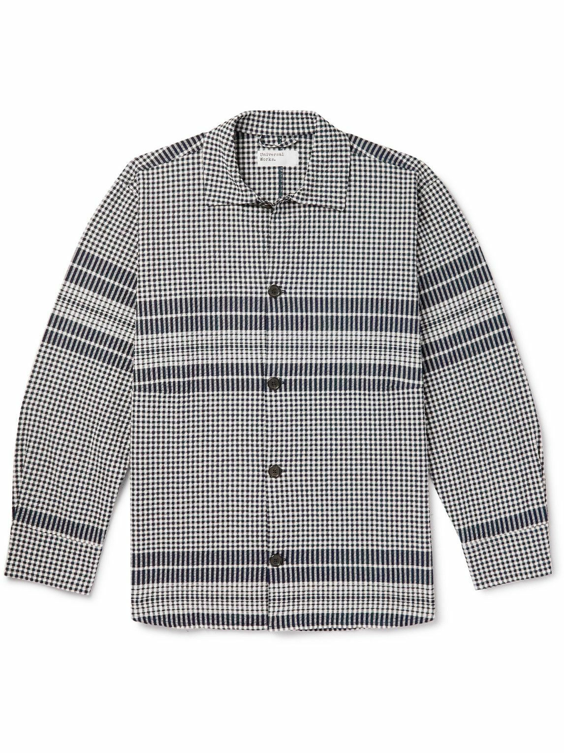 Universal Works - Gingham Stretch-Cotton Seersucker Shirt - Blue ...