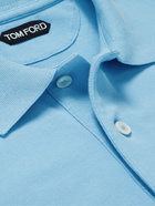 TOM FORD - Garment-Dyed Cotton-Piqué Polo Shirt - Blue