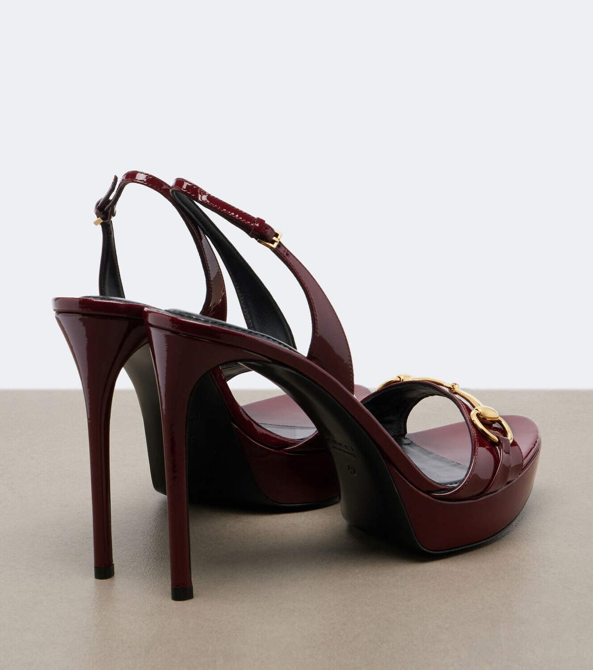 Gucci Donna patent leather platform sandals