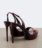 Gucci Donna patent leather platform sandals