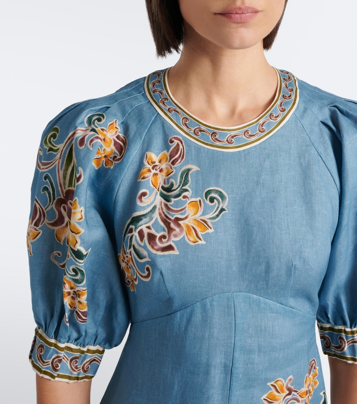 Alémais Joan floral linen midi dress