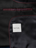 Paul Smith - Shawl-Collar Satin-Trimmed Cotton-Velvet Tuxedo Jacket - Blue