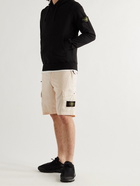 Stone Island - Logo-Appliquéd Garment-Dyed Stretch-Cotton Cargo Shorts - Neutrals