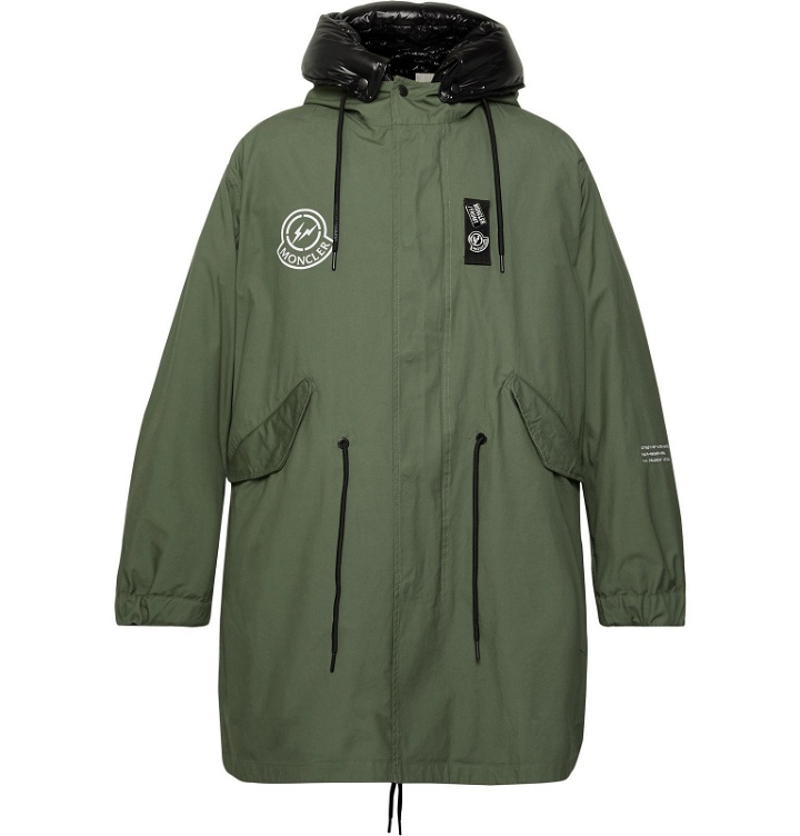 Photo: Moncler Genius - 7 Moncler Fragment Fulcrum Washed-Cotton Hooded Down Jacket - Green