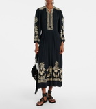 Marant Etoile Feliana embroidered crêpe maxi dress