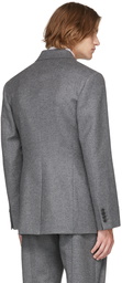 Alexander McQueen Grey Wool Felt Tailored Double-Breasted Blazer