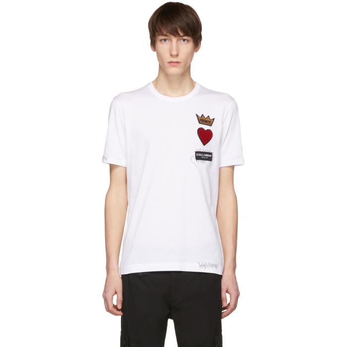 Photo: Dolce and Gabbana White Prince Patch T-Shirt