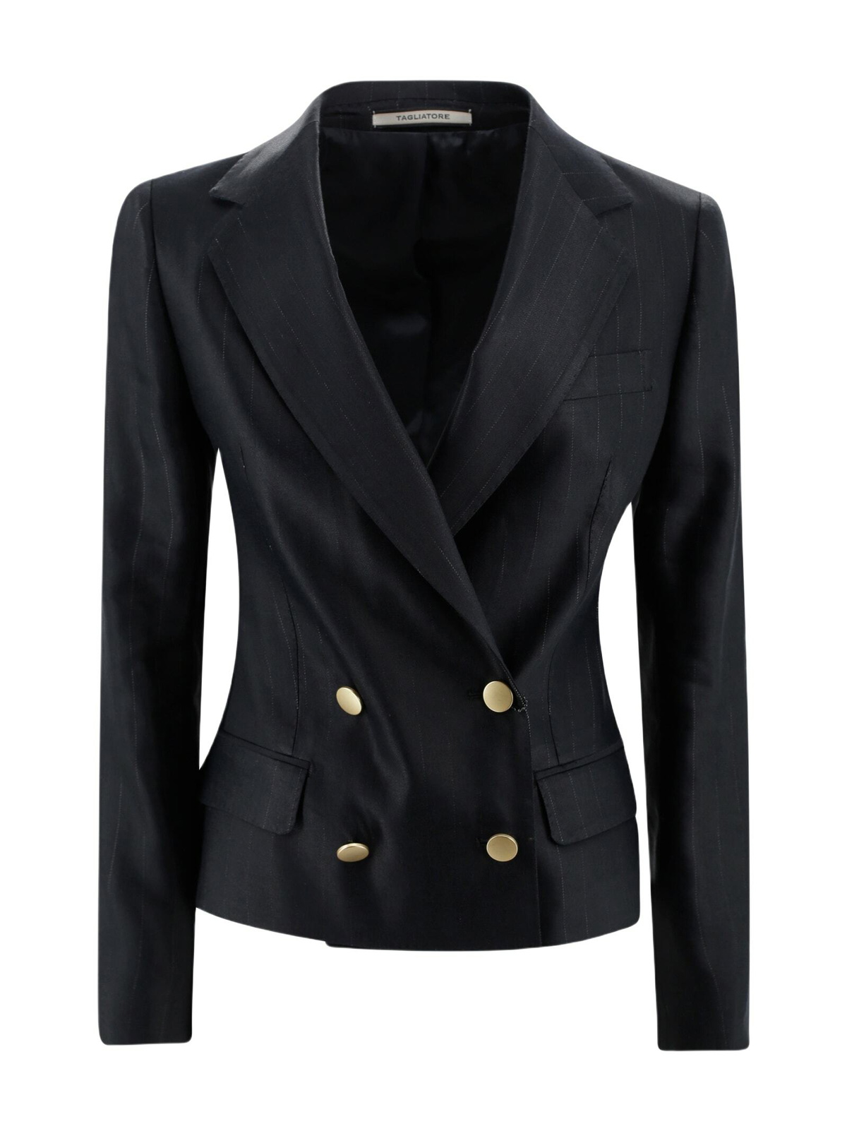 Tagliatore Stretch Wool Double-breasted Pinstripe Blazer