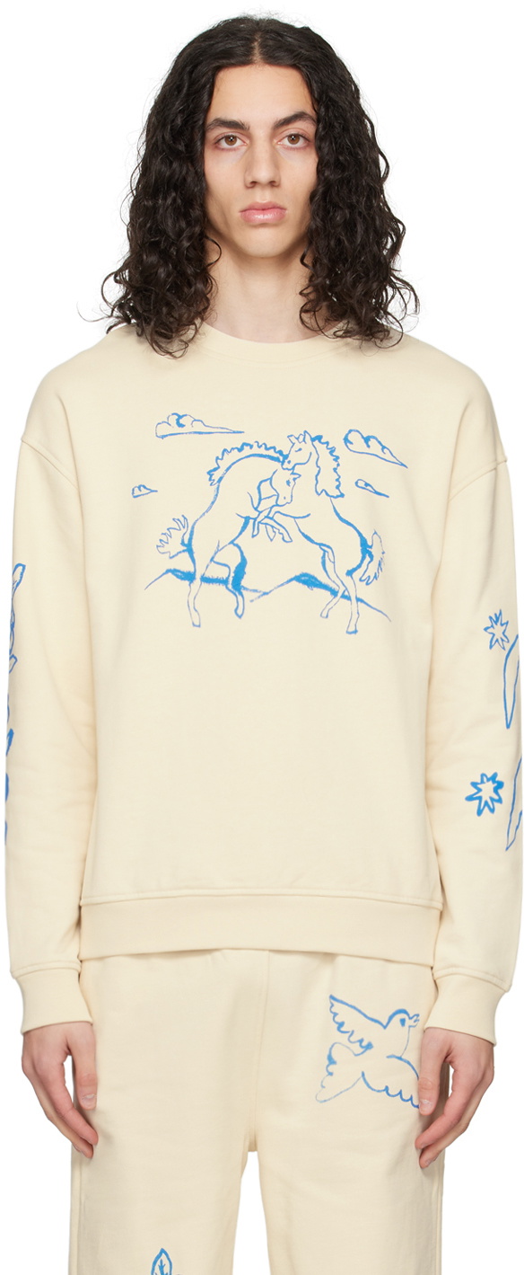 Carne Bollente Beige Crazy Horses Sweatshirt Carne Bollente