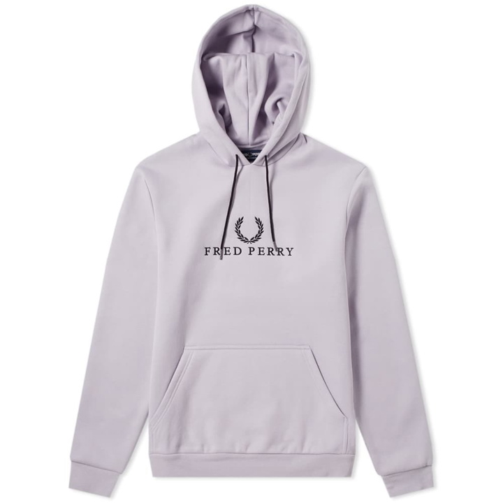 Photo: Fred Perry Embroidered Hooded Sweat Fresh Lilac