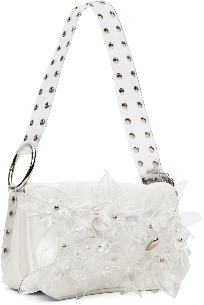 La Manso White Embedded Details Bag