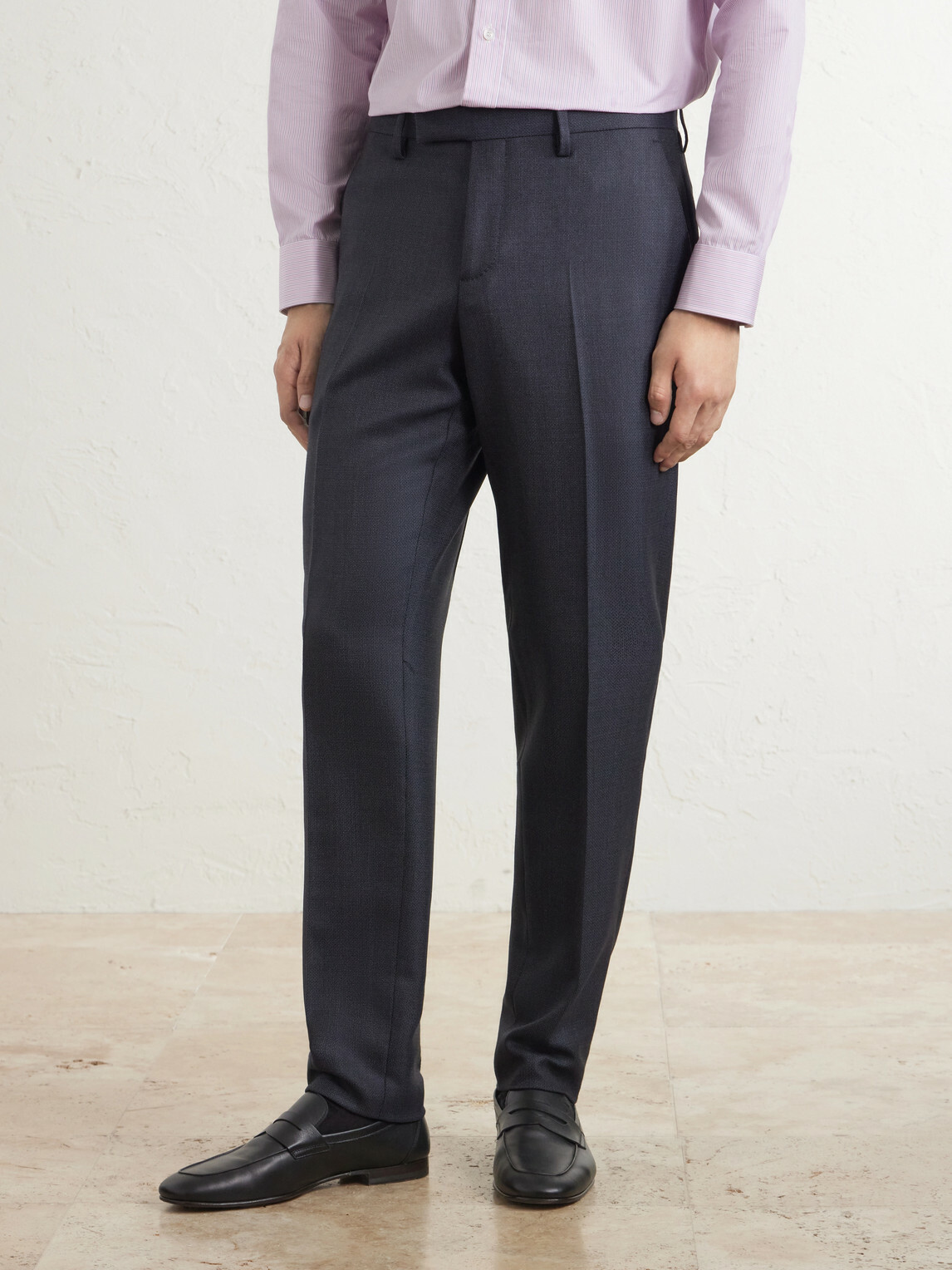 Lardini - Straight-Leg Wool Suit Trousers - Blue