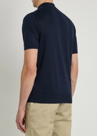 Canali Knit Polo Shirt Navy