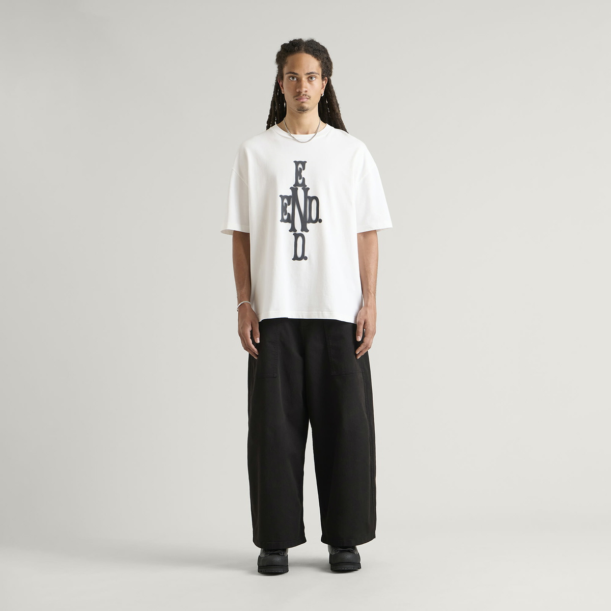 END. Cross T-shirt in Off White