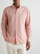 Richard James - Button-Down Collar Striped Linen and Cotton-Blend Shirt - Pink