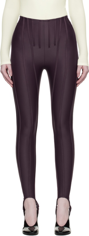 Photo: Mugler Burgundy Corseted Leggings
