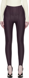 Mugler Burgundy Corseted Leggings