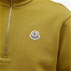 Moncler Men's Badge Logo Quarter Zip Sweat in Green