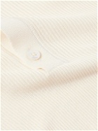 TOM FORD - Ribbed Silk-Blend Henley Shirt - White