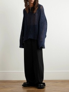 AIREI - Crocheted Alpaca-Blend Sweater - Blue