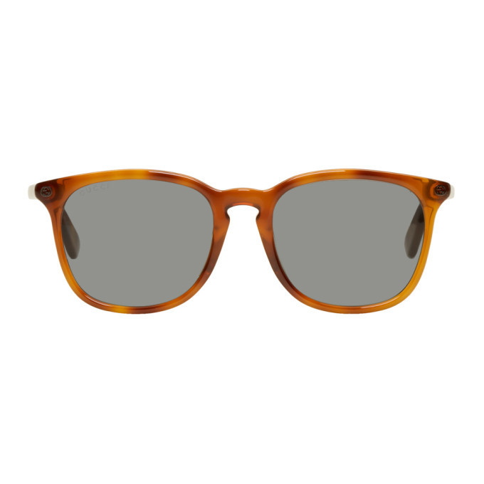 Photo: Gucci Tan Tortoiseshell Square Sunglasses