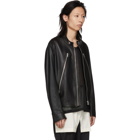 Maison Margiela Black Leather Classic Five-Zip Jacket