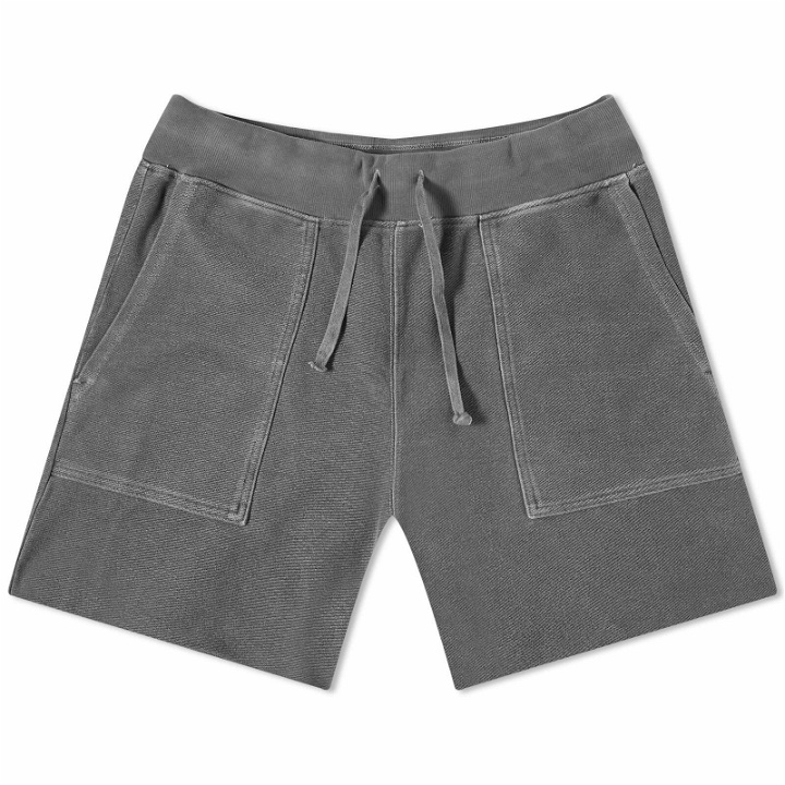 Photo: Save Khaki Men's Twill Terry Utility Sweat Shorts in Black