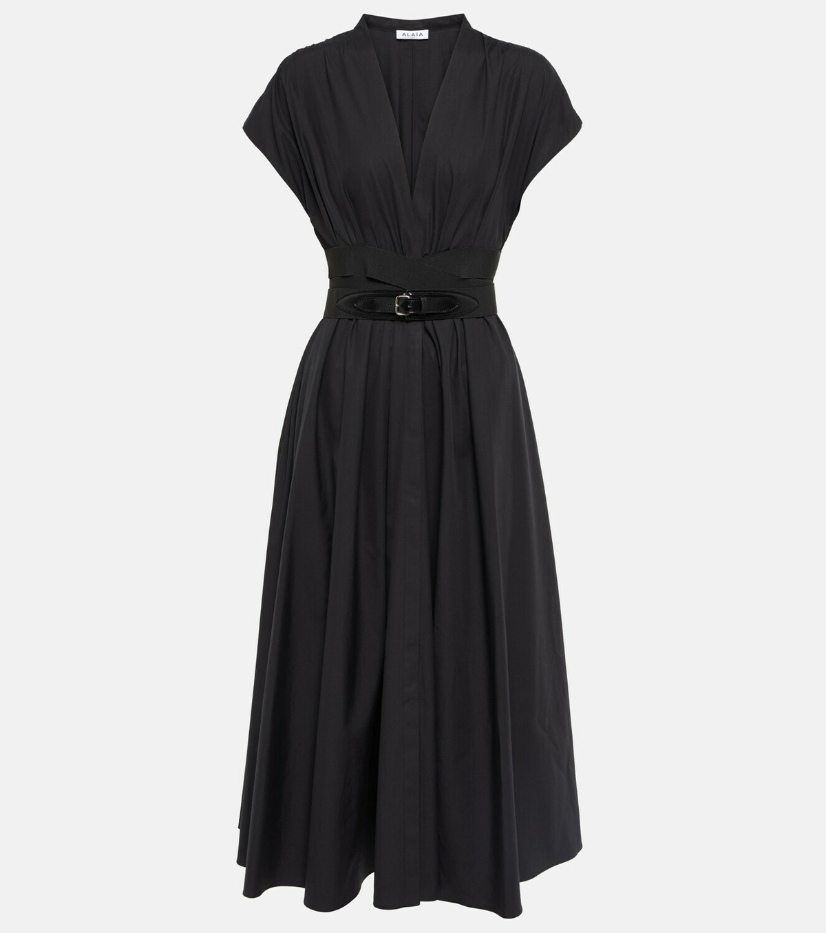 ALAIA*BELTED MIDI JAPANESE POPLIN プリーツドレス*送料込 Alaïa Belted cotton poplin midi dress ALAÏA