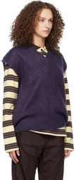 NEEDLES Purple Mohair Knit Vest