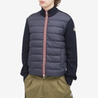 Moncler Men's Cotton Yarn Cardigan Hybrid Jacket in Blue