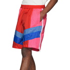 Dsquared2 Red and Pink Nylon Zipper Shorts