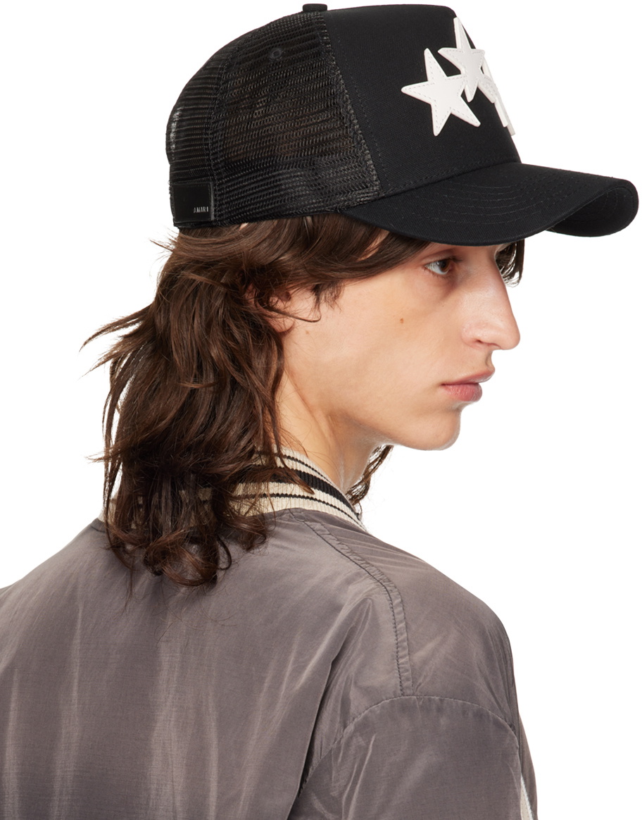 AMIRI Black 3 Star Trucker Cap Amiri